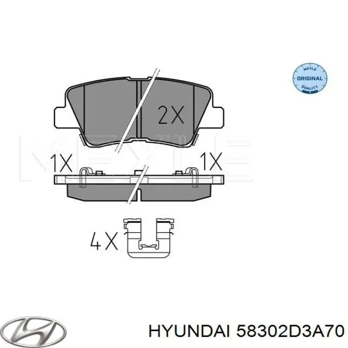58302D3A70 Hyundai/Kia Pastillas freno traseras