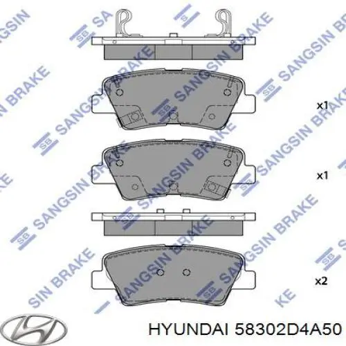 Comprar 58302D4A50 Hyundai/Kia Pastillas de freno traseras