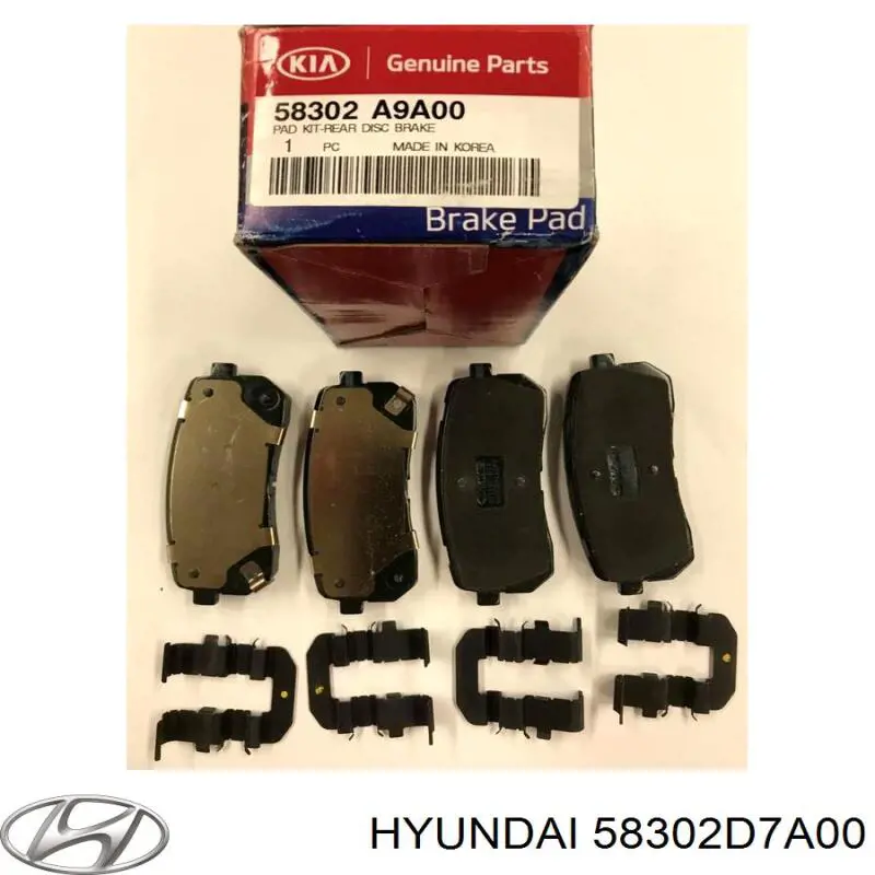 58302D7A00 Hyundai/Kia pastillas de freno traseras