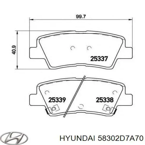 Comprar 58302D7A70 Hyundai/Kia Pastillas de freno traseras