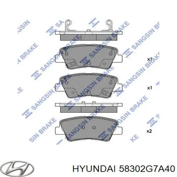 Comprar 58302G7A40 Hyundai/Kia Pastillas de freno traseras