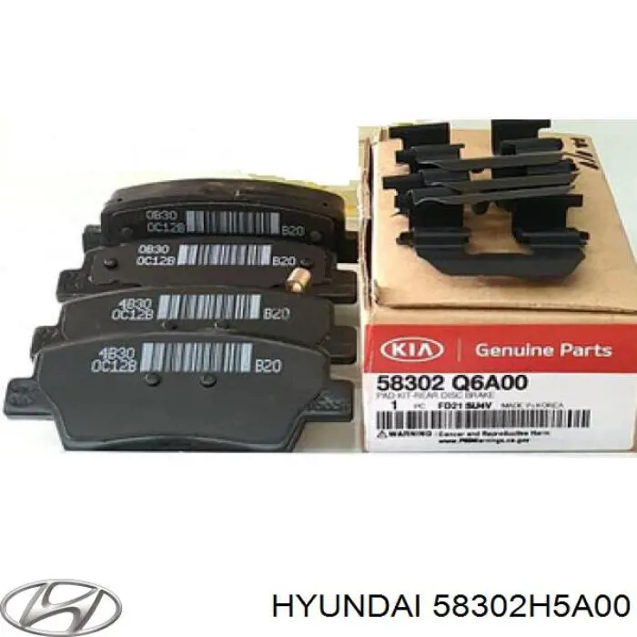 58302H5A00 Hyundai/Kia pastillas de freno traseras