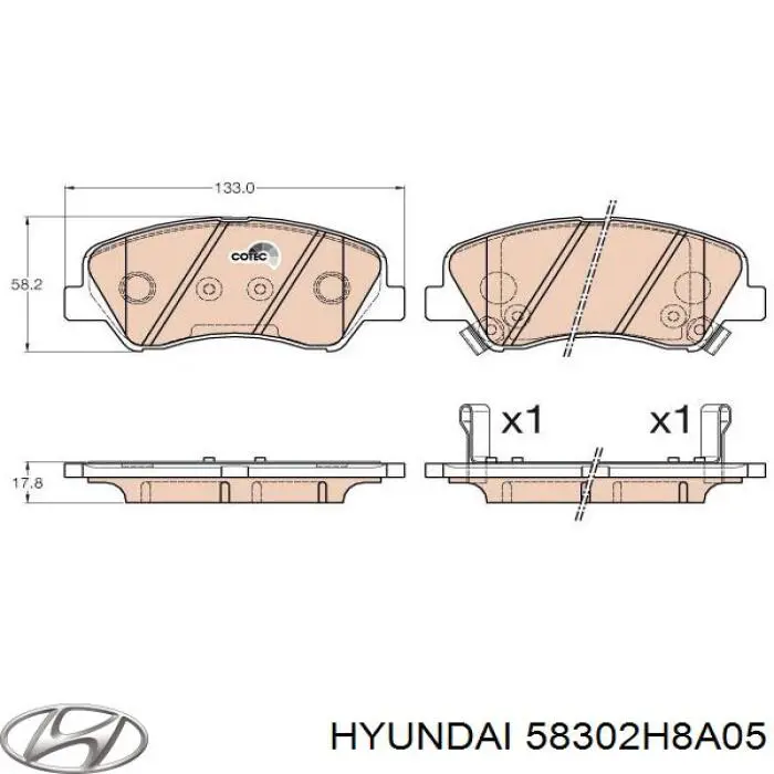 Comprar 58302H8A05 Hyundai/Kia Pastillas de freno traseras