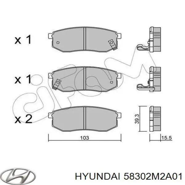 58302M2A01 Hyundai/Kia pastillas de freno traseras