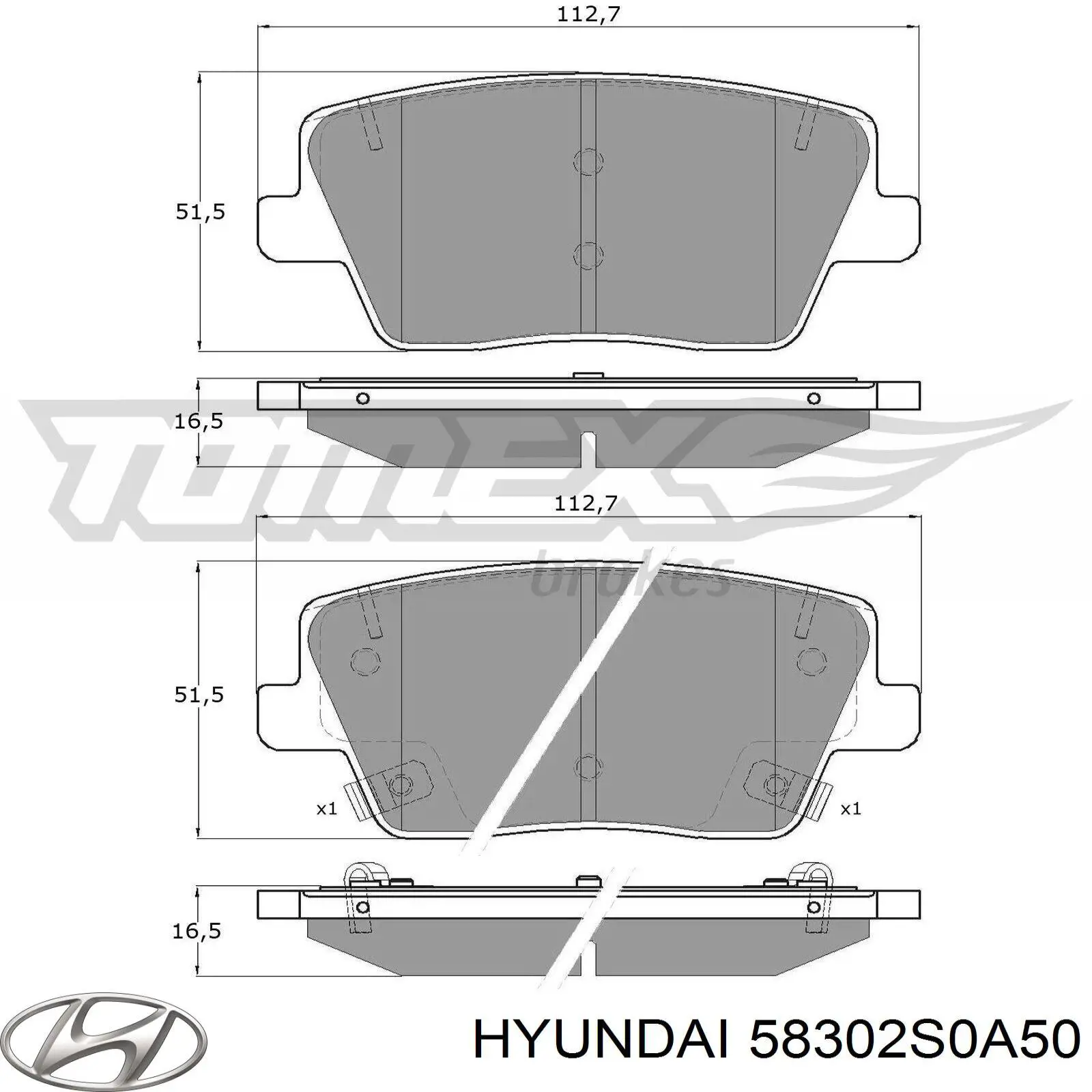 Pastillas de freno traseras 58302S0A50 Hyundai/Kia