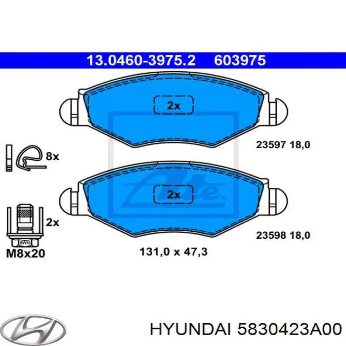 5830423A00 Hyundai/Kia juego de reparación, cilindro de freno trasero