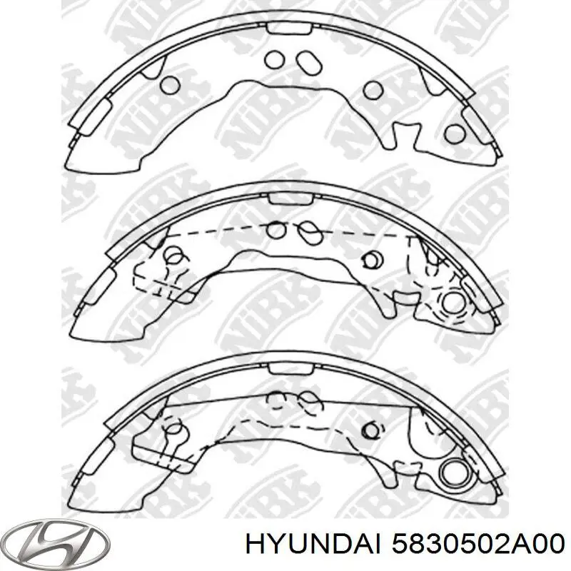 58305-02A00 Hyundai/Kia zapatas de frenos de tambor traseras