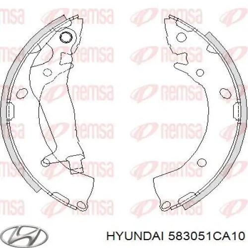 Zapatas de freno 583051CA10 Hyundai/Kia