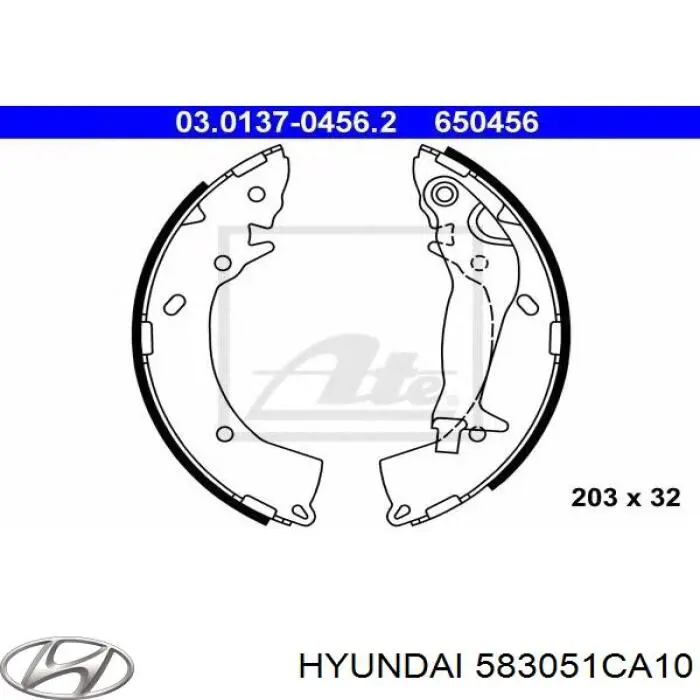 583051CA10 Hyundai/Kia Zapatas de freno de tambor traseras