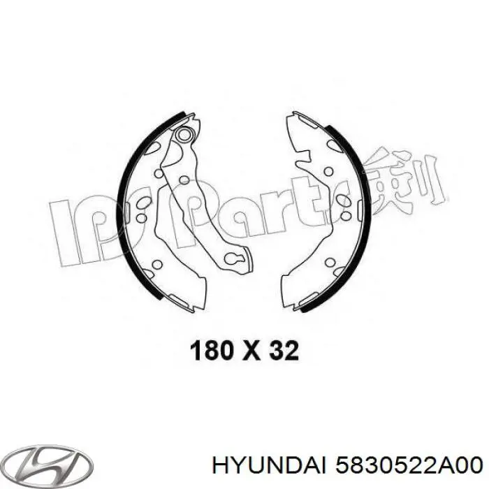 5830522A00 Hyundai/Kia zapatas de frenos de tambor traseras