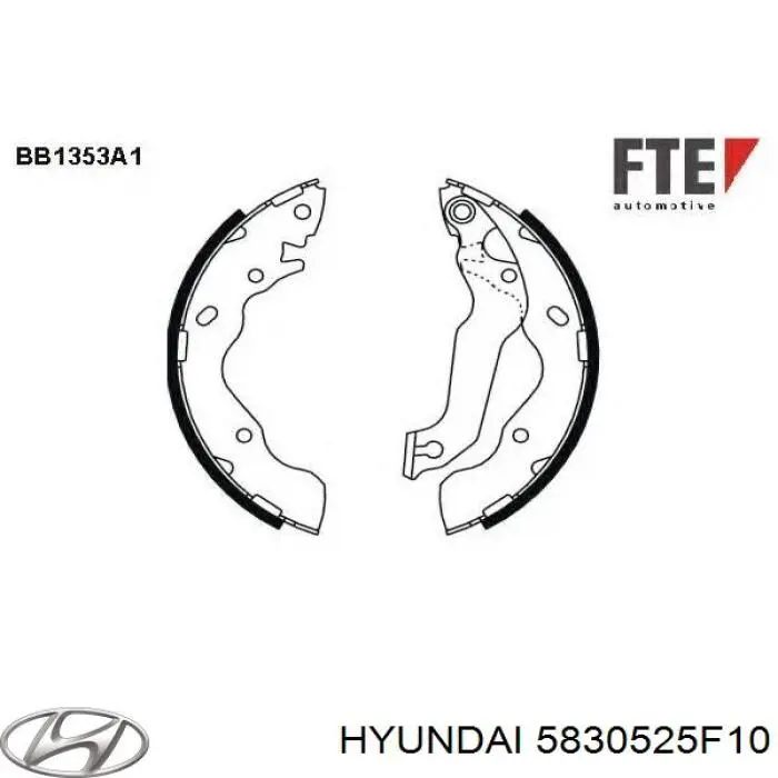 5830525F10 Hyundai/Kia zapatas de frenos de tambor traseras