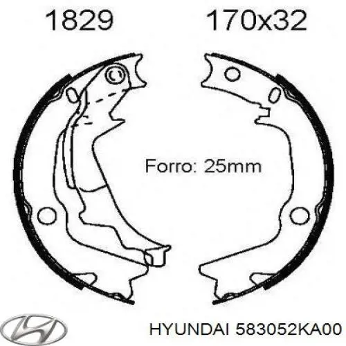 583052KA00 Hyundai/Kia juego de zapatas de frenos, freno de estacionamiento