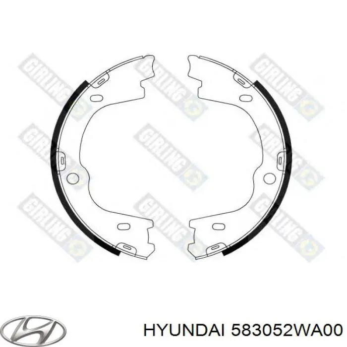 Zapatas de freno de mano 583052WA00 Hyundai/Kia