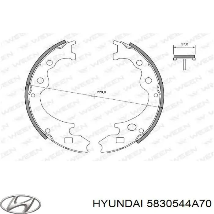 5830544A70 Hyundai/Kia zapatas de frenos de tambor traseras