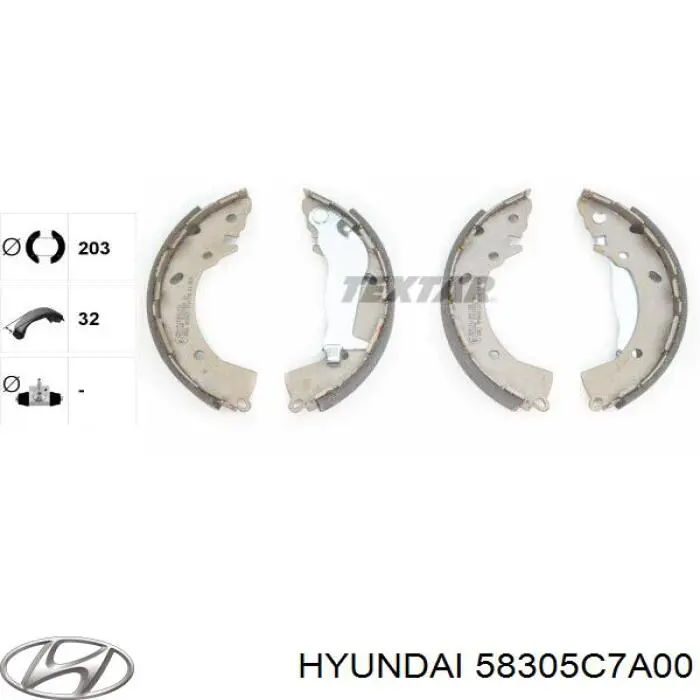 58305C7A00 Hyundai/Kia zapatas de frenos de tambor traseras