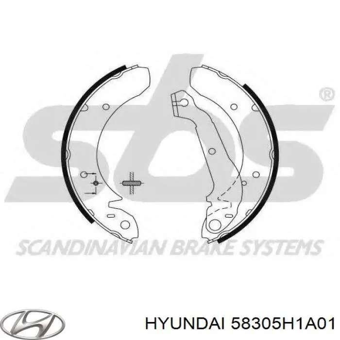 Zapatas de freno de mano 58305H1A01 Hyundai/Kia