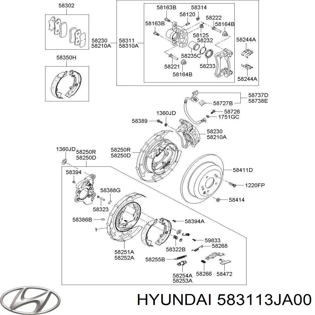 Pinza de freno trasero derecho Hyundai Veracruz 