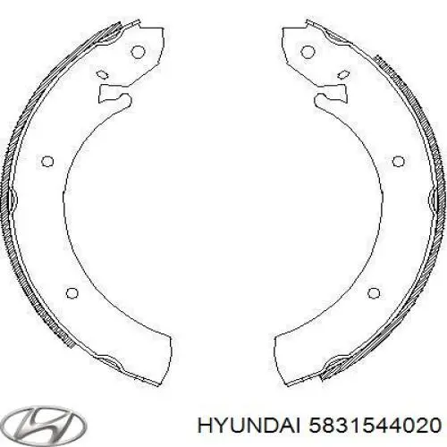 5831544020 Hyundai/Kia zapatas de frenos de tambor traseras