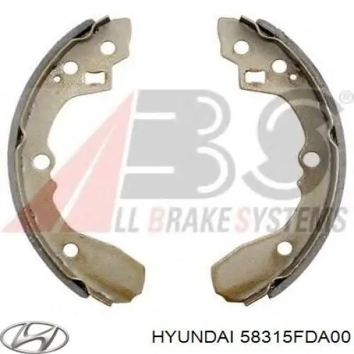 58315FDA00 Hyundai/Kia Zapatas de freno de tambor traseras