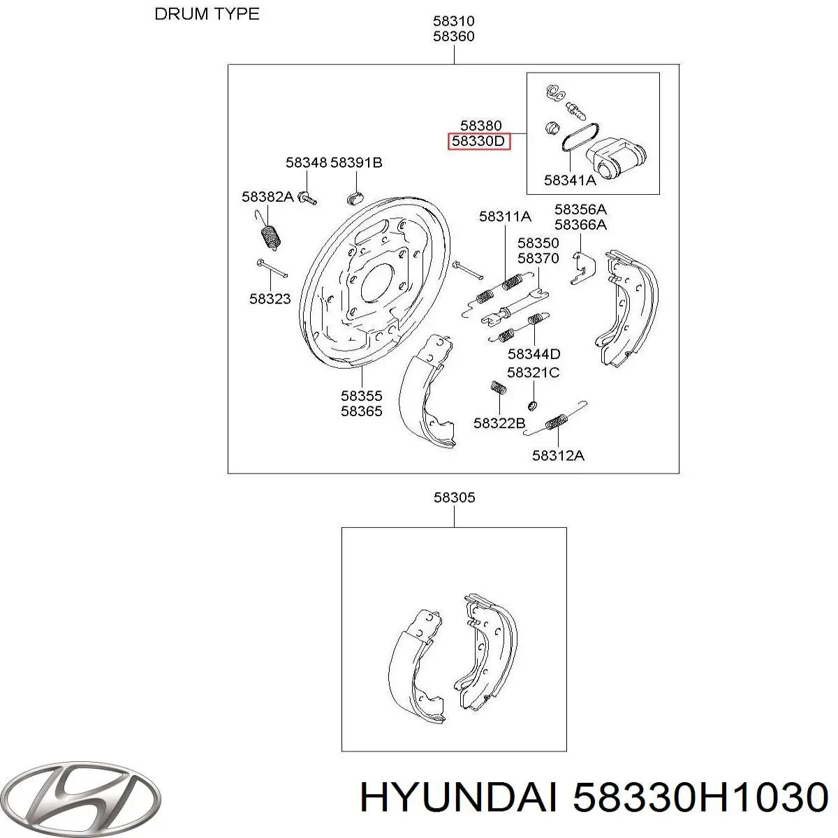 58330H1030 Hyundai/Kia Cilindro de freno de rueda trasera