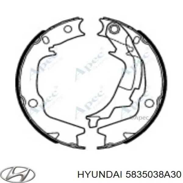 5835038A30 Hyundai/Kia juego de zapatas de frenos, freno de estacionamiento