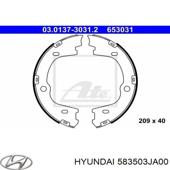 583503JA00 Hyundai/Kia Zapatas de freno de estacionamiento