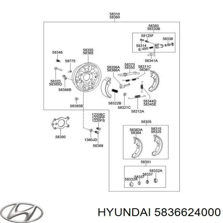 Estribo de pinza de freno trasero para Hyundai Accent (RB)