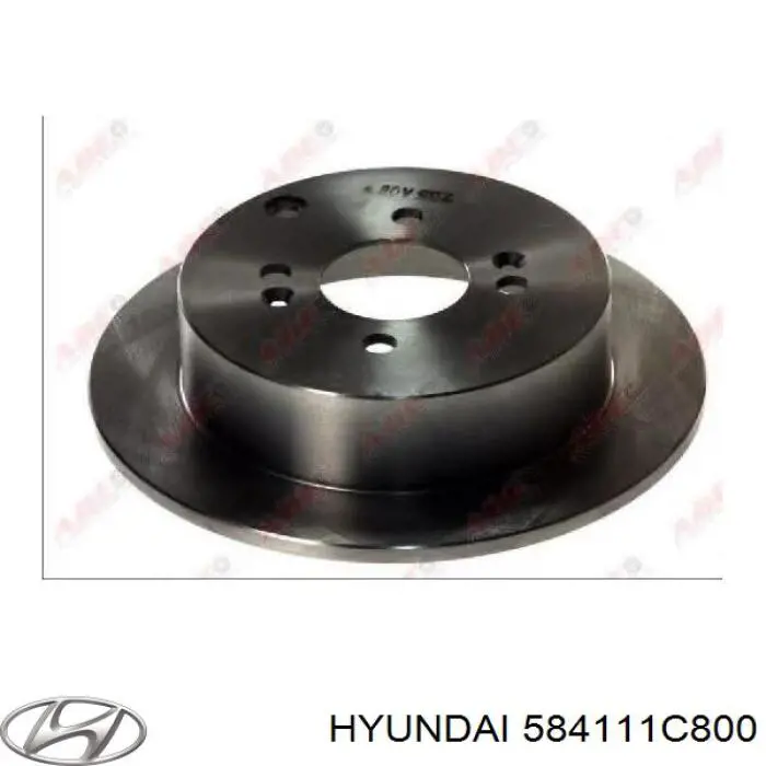 584111C800 Hyundai/Kia disco de freno trasero