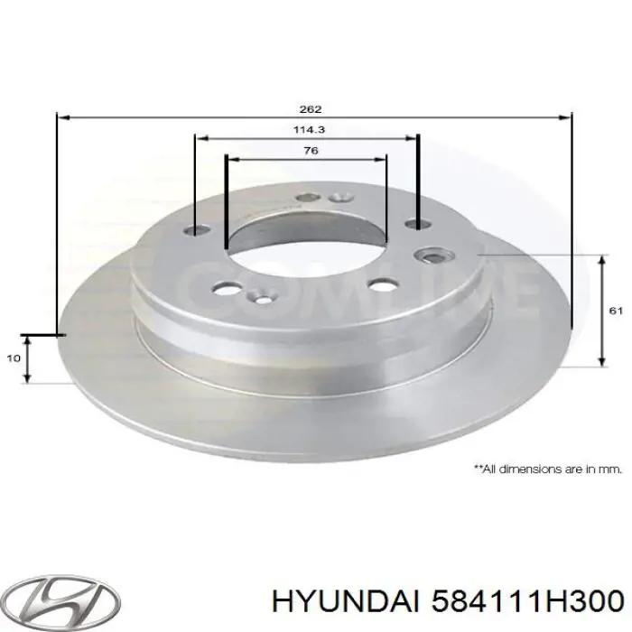 584111H300 Hyundai/Kia disco de freno trasero
