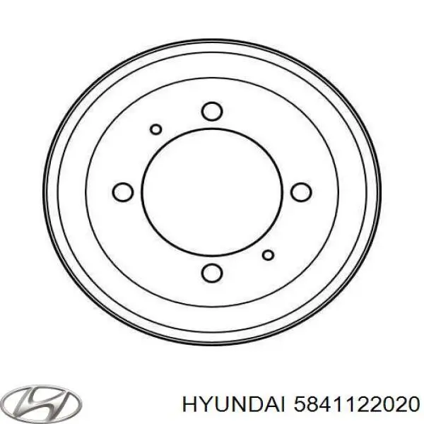 Tambor de freno trasero Hyundai/Kia 5841122020