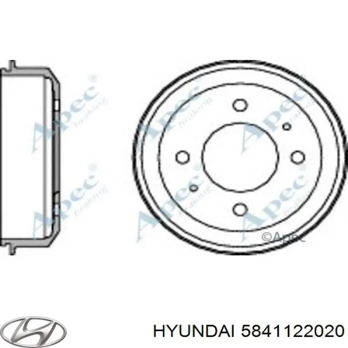 5841122020 Hyundai/Kia Tambor de freno trasero