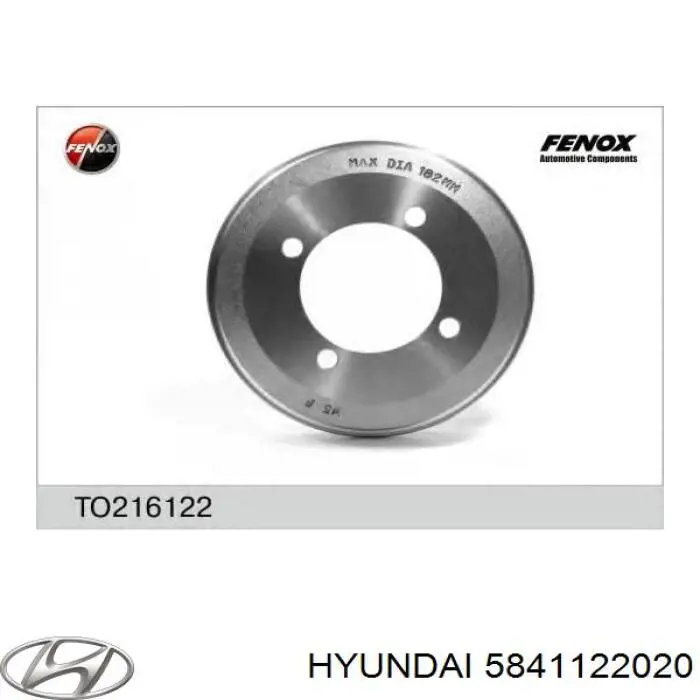 Tambor de freno trasero Hyundai/Kia 5841122020 precio, desde 32,17 EUR