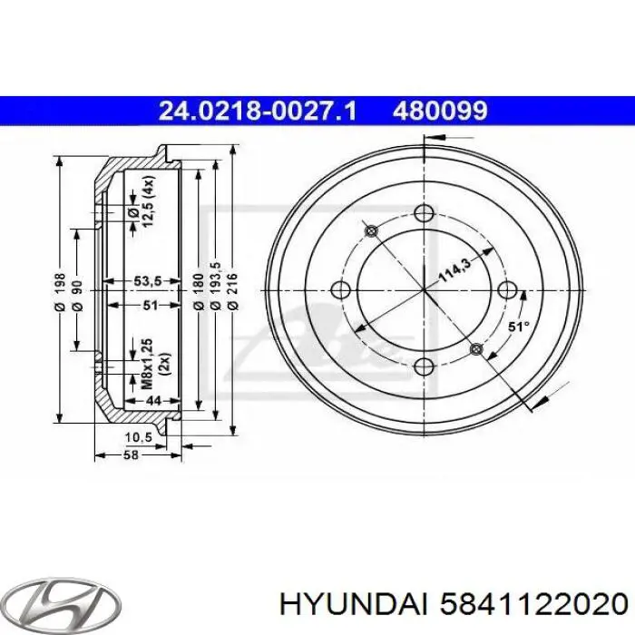 Comprar 5841122020 Hyundai/Kia Tambor de freno trasero