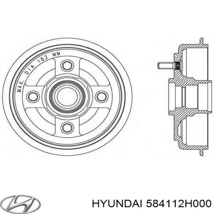 Comprar 584112H000 Hyundai/Kia Tambor de freno trasero