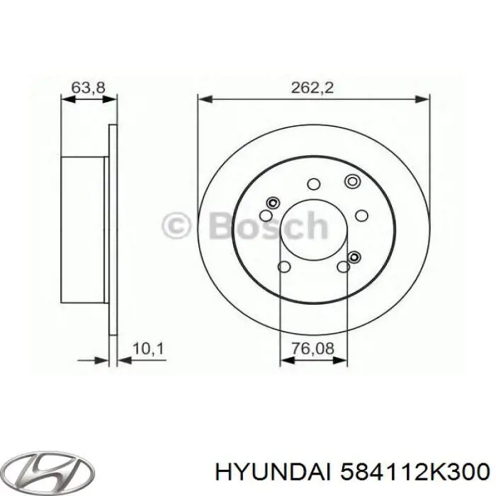 Disco de freno trasero Hyundai/Kia 584112K300 precio, desde 40,73 EUR