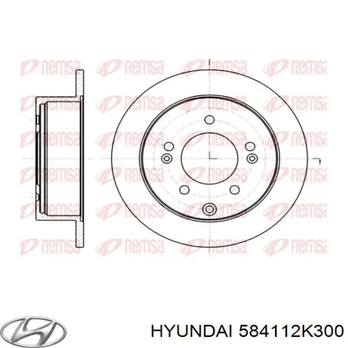 Comprar 584112K300 Hyundai/Kia Disco de freno trasero