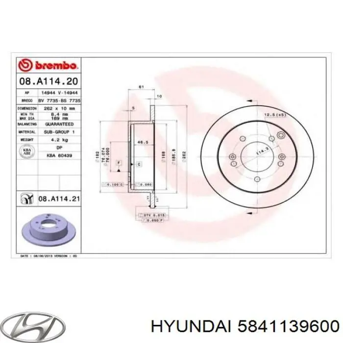 Comprar 5841139600 Hyundai/Kia Disco de freno trasero
