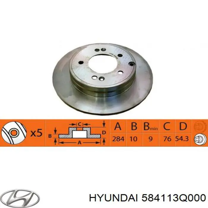 584113Q000 Hyundai/Kia disco de freno trasero