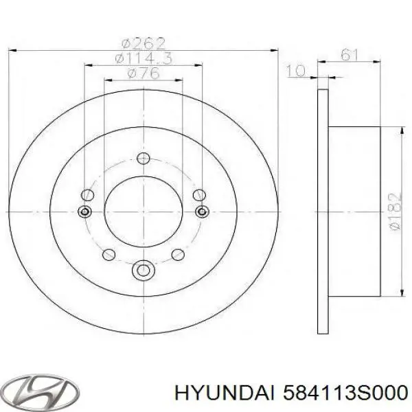 Disco de freno trasero Hyundai/Kia 584113S000 precio, desde 36,10 EUR