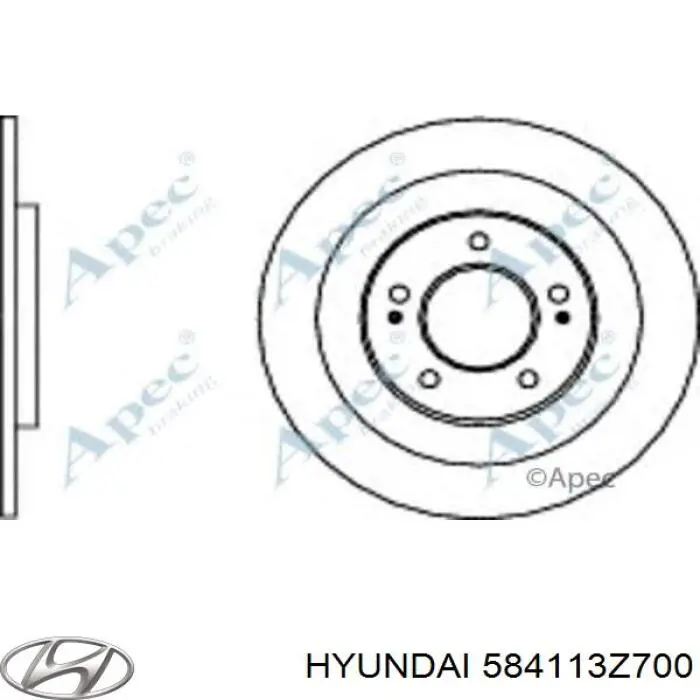 584113Z700 Hyundai/Kia disco de freno trasero