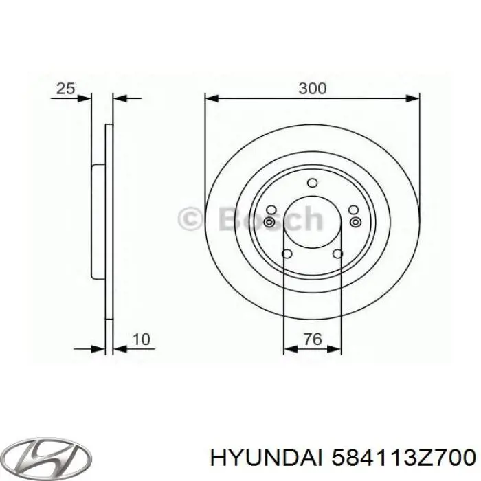 Disco de freno trasero Hyundai/Kia 584113Z700 precio, desde 43,81 EUR