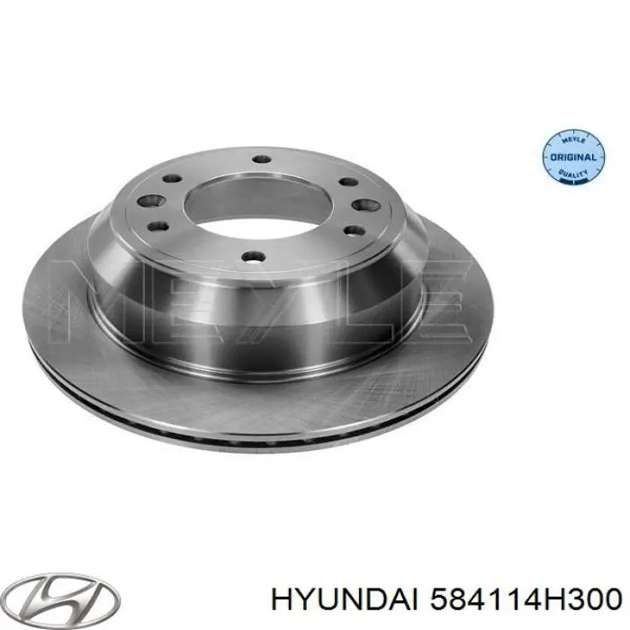 584114H300 Hyundai/Kia Freno de disco trasero