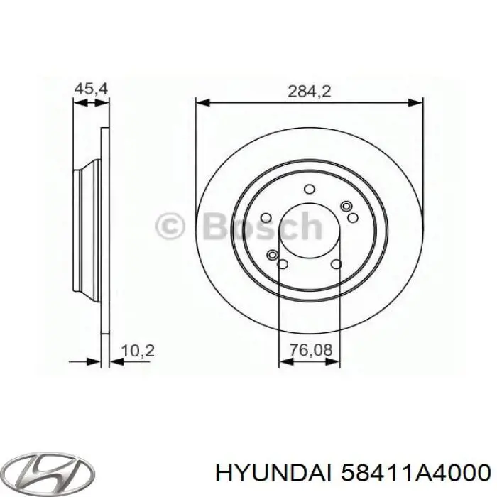 Comprar 58411A4000 Hyundai/Kia Disco de freno trasero