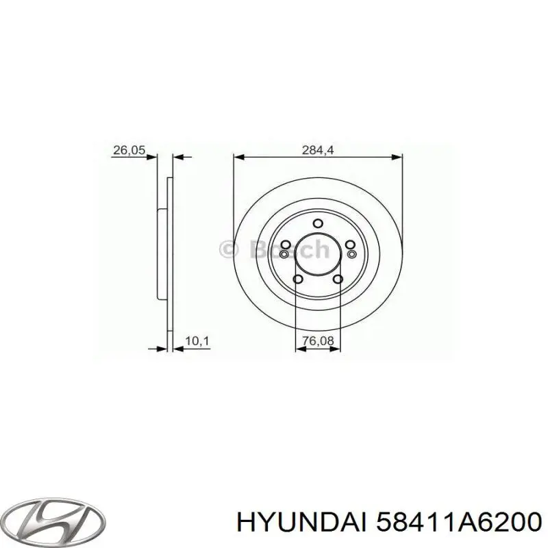 58411A6200 Hyundai/Kia disco de freno trasero