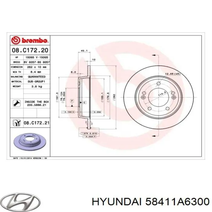 Frenos traseros Hyundai/Kia 58411A6300