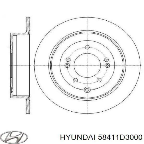 Comprar 58411D3000 Hyundai/Kia Disco de freno trasero