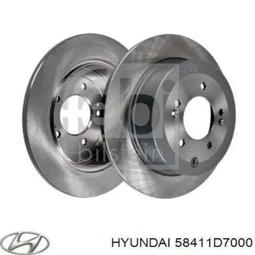 58411D7000 Hyundai/Kia disco de freno trasero