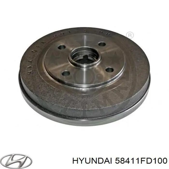 Tambor de freno trasero 58411FD100 Hyundai/Kia