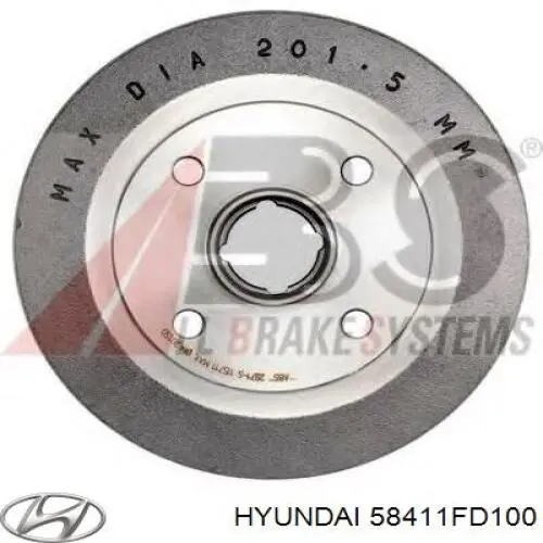 58411FD100 Hyundai/Kia freno de tambor trasero