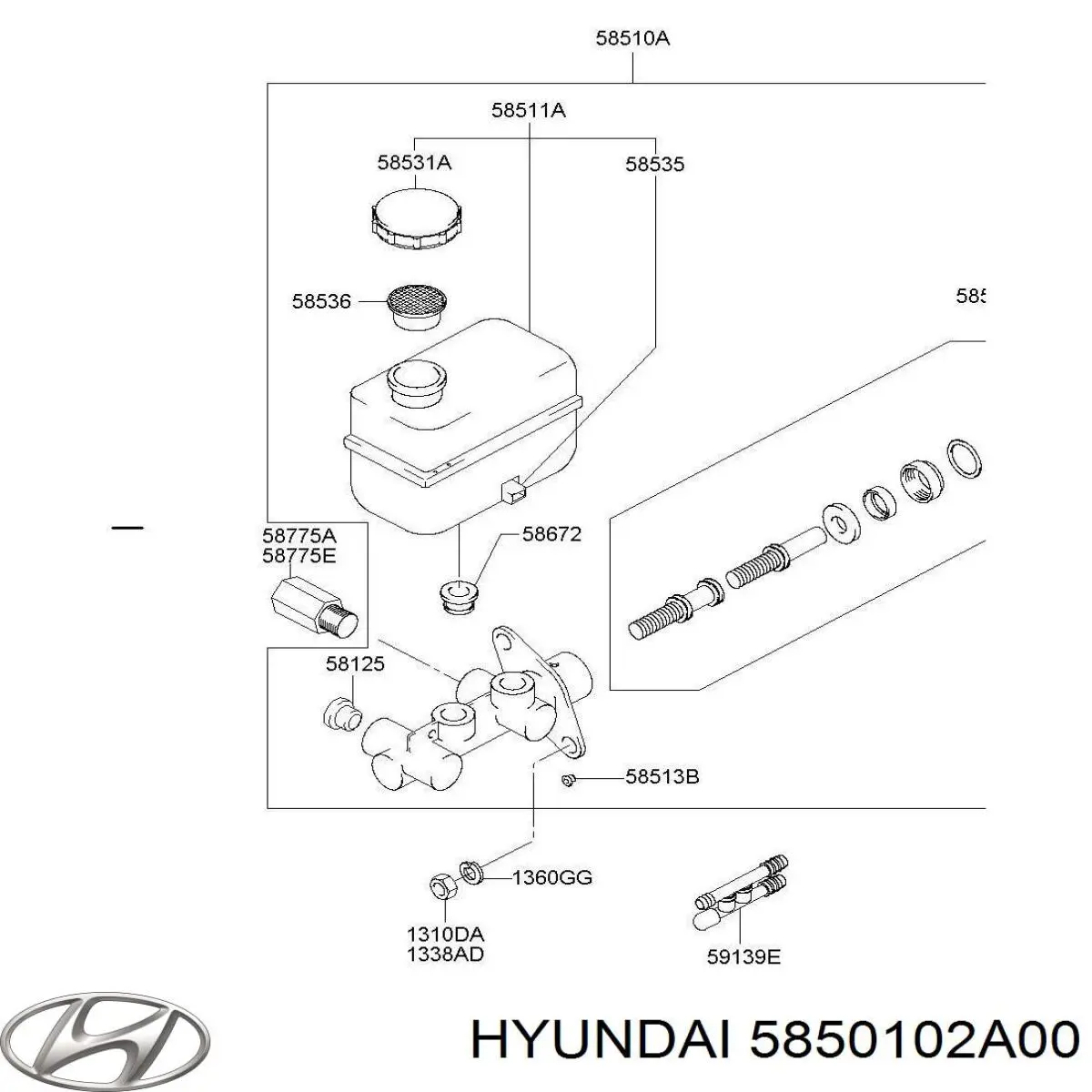 Comprar Kit de reparación cilindro de freno principal Hyundai Atos  MX